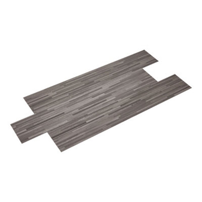 Set of 36 Grey Wood Grain Effect Self Adhesive Plank PVC Flooring Waterproof Covering 5m²
