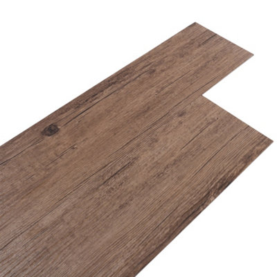 Set of 36 Rustic Lifelike Walnut Effect Wood Grain Self Adhesive PVC Flooring Planks Waterproof, 5m² Pack