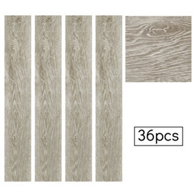 Set of 36 Rustic Realistic Wood Grain Self Adhesive Vinyl Laminate Flooring, 5m² Pack