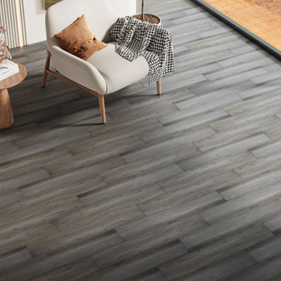 Set of 36 Wood Grain Effect Self Adhesive Plank PVC Flooring Waterproof Covering 5m²