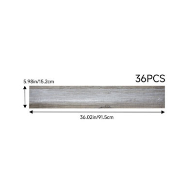 Set of 36 Wood Grain Effect Self Adhesive Plank PVC Flooring Waterproof Covering 5m²