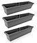 Set of 3x 800mm - Self-watering  planters, troughs, Flowerpots for balconies - W78 D21 H17cm, 16.8L - Self-watering - Anthracite