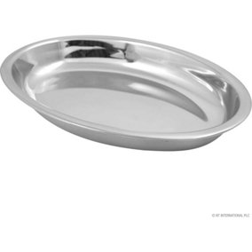 Set Of 4 17cm Stainless Steel Oval Curry Bowl Dinner Tray Serving Plate Dish Catering