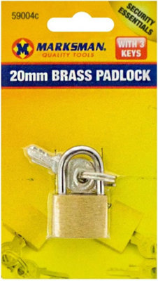 Set Of 4 20mm Heavy Duty Brass Padlocks Reliable & Secure With 3 Keys Security Lock