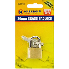 Set Of 4 20mm Heavy Duty Brass Padlocks Reliable & Secure With 3 Keys Security Lock