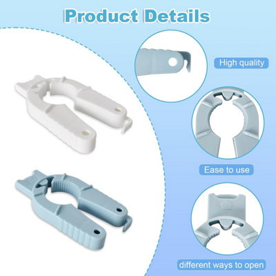 Set of 4 3-in-1 Plastic Bottle Openers with Screw Cap Grip, Easy to Use