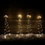 Set of 4 30cm Silver Spiral Tree LED Lit Outdoor Path Finder Lights in Warm White