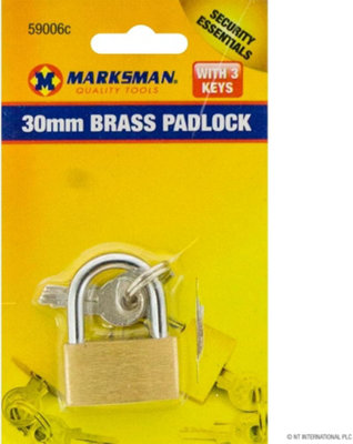 Set Of 4 30mm Heavy Duty Brass Padlocks With 3 Keys Security Lock Luggage Locker