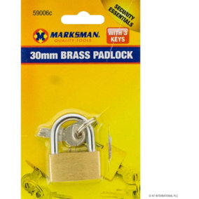 Set Of 4 30mm Heavy Duty Brass Padlocks With 3 Keys Security Lock Luggage Locker
