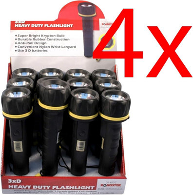 Set Of 4 3Xd Flashlight Heavy Duty Outdoor Light Torch Camping Bright Magnetic
