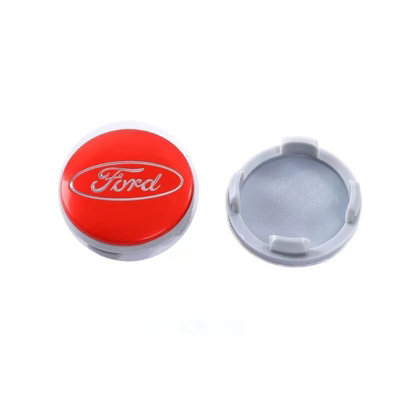 Set of 4 54mm red center hubcaps for current and late model Ford ...