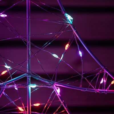 Set of 4 80cm Light up Christmas Tree Path Lights with 400 Rainbow