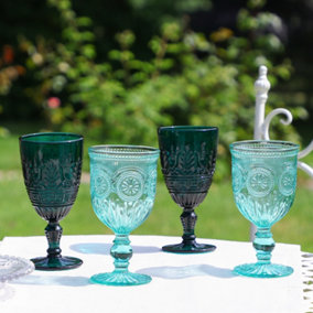 Set of 4 Alfresco Wine Goblet Glasses Wedding Decorations Ideas
