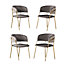 Set of 4 Atarah Velvet 'Dining Chairs' Padded Seat Dining Room Chairs