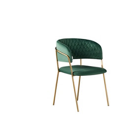 Set of 4 Atarah Velvet Dining Chairs Upholstered Dining Room Chairs Green