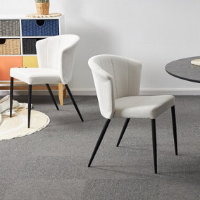 Set of 4 AV White Fabric Lounge/ Dining Chair