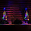 Set of 4 Battery Operated LED Multi Coloured Spiral Tree Path Lights Christmas Decoration with Timer