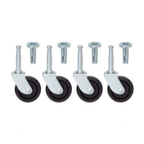 Set of 4 Bed Castor Wheels With Inserts