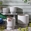 Set of 4 Beige Fibre Clay Indoor Outdoor Garden Planter Houseplant Flower Plant Pots