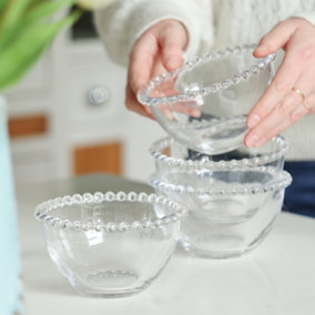 Set of 4 Bella Perle Dinner Tableware Breakfast Bowls Side Bowls Gift Idea