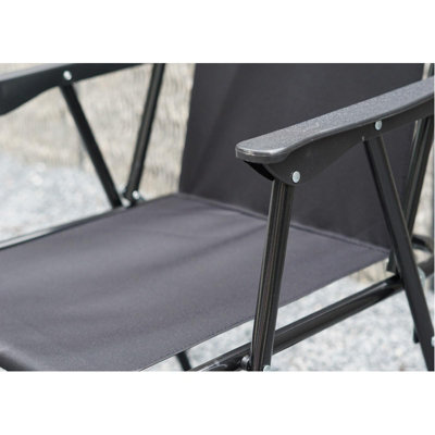 Set Of 4 Black Outdoor Garden Camping Beach Folding Chair - 3
