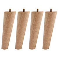 Set of 4 Black Round Sloping Wooden Furniture Legs Table Legs H 15cm
