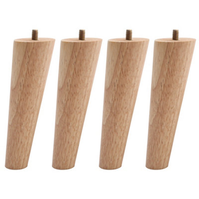 Set of 4 Black Round Sloping Wooden Furniture Legs Table Legs H 15cm Price Comparisons | Compare The Build