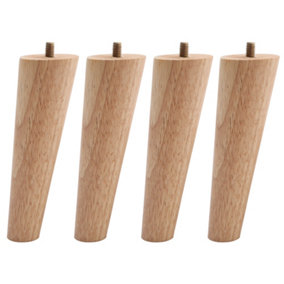 Set of 4 Black Round Sloping Wooden Furniture Legs Table Legs H 15cm