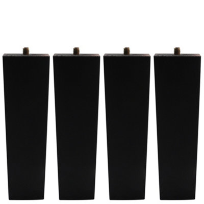 Set of 4 Black Square Flat Angled Wooden Furniture Legs Table Legs for DIY Footstool Cabinet Sofa H 16cm Price Comparisons | Compare The Build