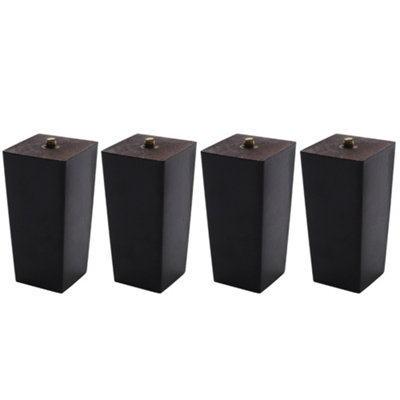 Set of 4 Black Square Wooden Furniture Legs Table Legs for DIY Cabinet Footstool Chair H 10cm Price Comparisons | Compare The Build