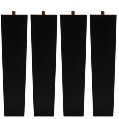 Set of 4 Black Square Wooden Furniture Legs Table Legs H 20cm