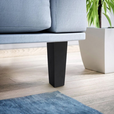 Set of 4 Black Square Wooden Furniture Legs Table Legs H 20cm