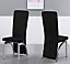 Set of 4 Black Velvet Gavino Dining Chairs with Solid Chrome Frame