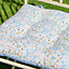 Set of 4 Blue Floral Outdoor Garden Chair Seat Pad Cushions