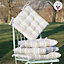Set of 4 Blue Outdoor Garden Chair Seat Pad Cushions