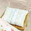 Set of 4 Blue Striped Cotton Garden Seat Pads with Ties