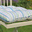 Set of 4 Blue Striped Outdoor Garden Chair Seat Pads