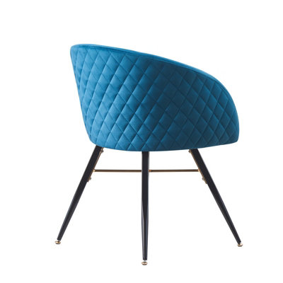 Set of 4 Blue Vittorio Velvet Dining Chairs Upholstered Chairs for Dining Room Armchair