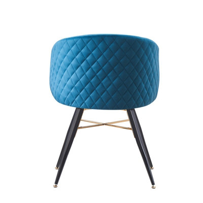Set of 4 Blue Vittorio Velvet Dining Chairs Upholstered Chairs for Dining Room Armchair
