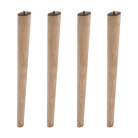 Set of 4 Brown Round Sloping Wooden Furniture Legs Table Legs  for DIY Coffee Table Chair Bench H 45 cm