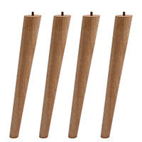 Set of 4 Brown Round Sloping Wooden Furniture Legs Table Legs H 25 cm