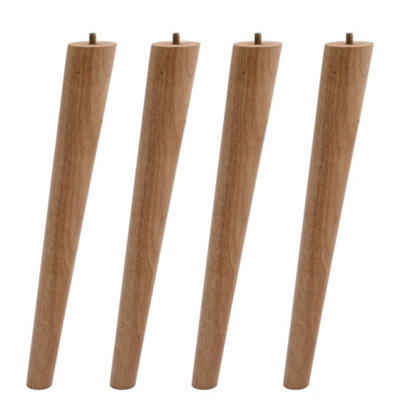 Set of 4 Brown Round Sloping Wooden Furniture Legs Table Legs H 25 cm Price Comparisons | Compare The Build