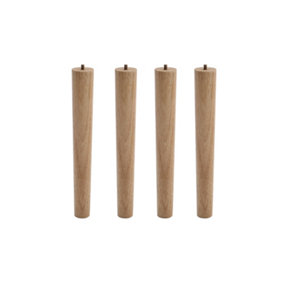 Set of 4 Brown Round Solid Wood Furniture Legs Table Legs for DIY Coffee Table Chair Sofa H 33 cm