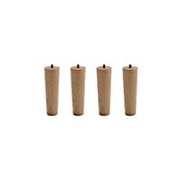 Set of 4 Brown Round Solid Wood Furniture Legs Table Legs for DIY Footstool Cabinet Bench Chair Sofa H 15cm