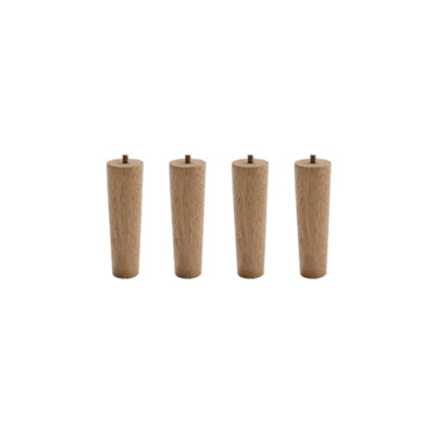 Set of 4 Brown Round Solid Wood Furniture Legs Table Legs for DIY Footstool Cabinet Bench Chair Sofa H 15cm Price Comparisons | Compare The Build