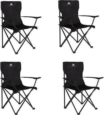 Set of 4 Camping Quick Folding Chair with Carrying Bag, Arm Rest, Drink Holder