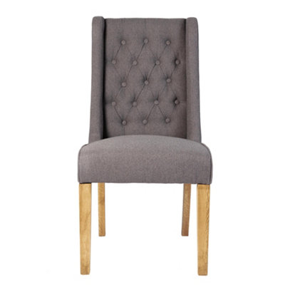 Set of 4 Cannes Button Back Kitchen Furniture Dining Room Chair - Charcoal
