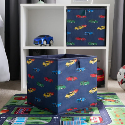 Set Of 4 Car Racer Storage Box Cubes Folding Space Saving Shelf Boxes - 6