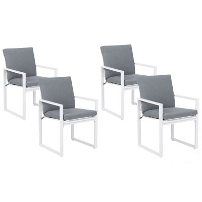 Set of 4 Chairs Fabric Grey PANCOLE