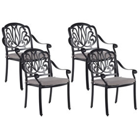 Set of 4 Chairs Metal Black ANCONA